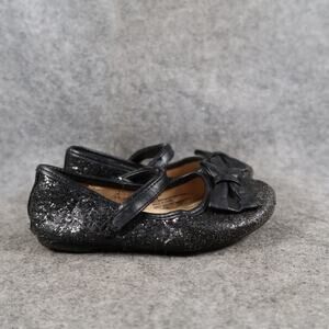 Cherokee Shoes Kids Toddler 9 Mary Jane Ballet Flats Black Glitter Bow Girls